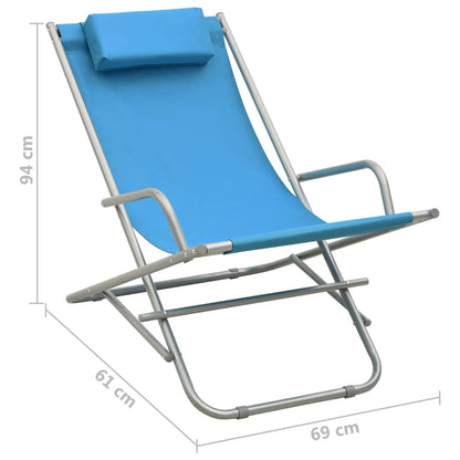 Rocking Chair | Set of 2 | Steel Blue | Powder-coated steel, PVC