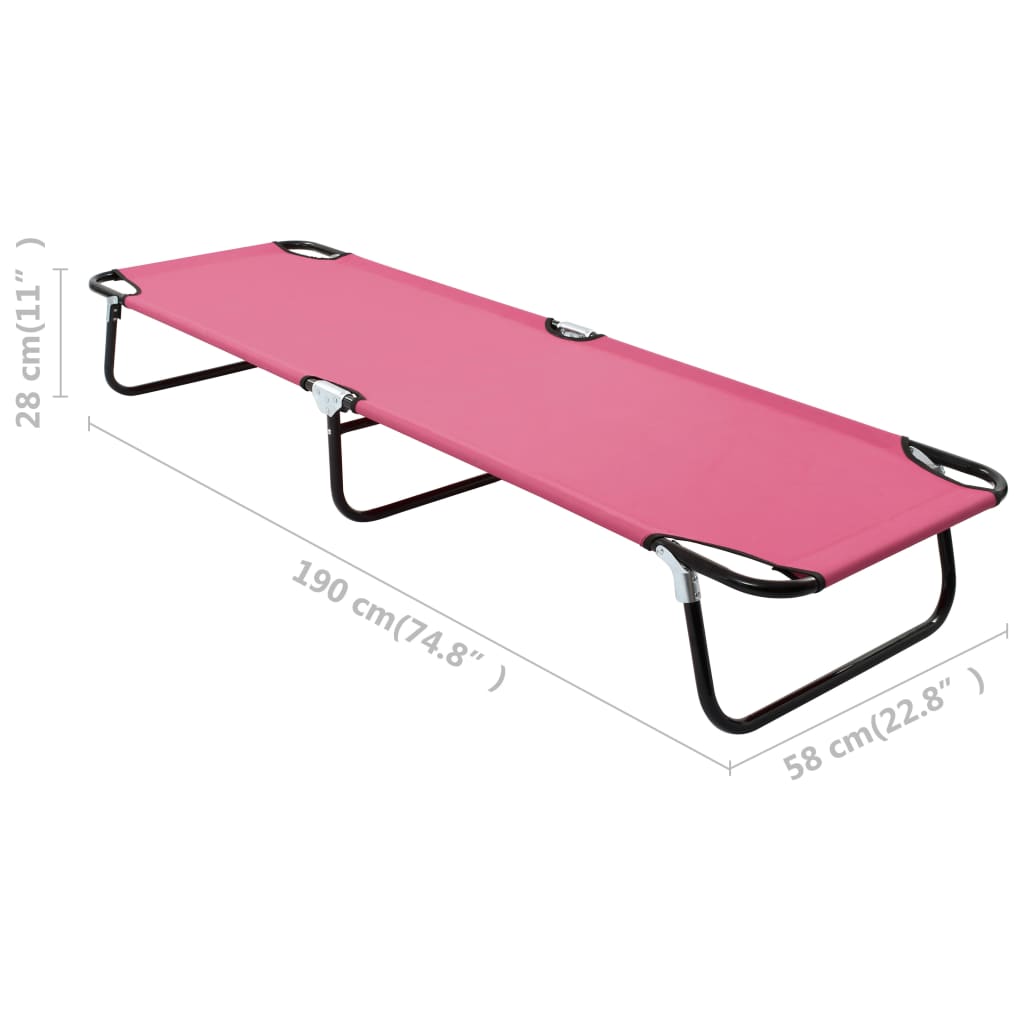 Sun Lounger | Pink | Powder-coated steel | Large | Foldable