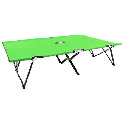 Sun Lounger | Green | 600 D Polyester, Powder-coated Steel | Double