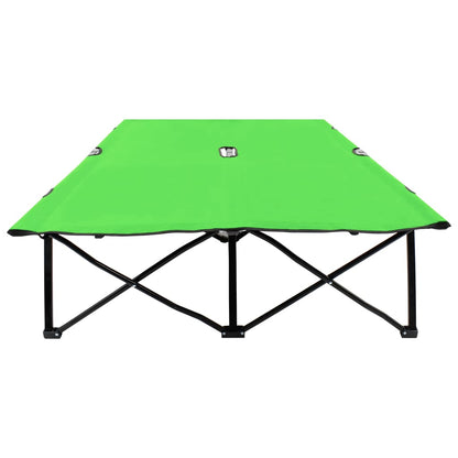 Sun Lounger | Green | 600 D Polyester, Powder-coated Steel | Double