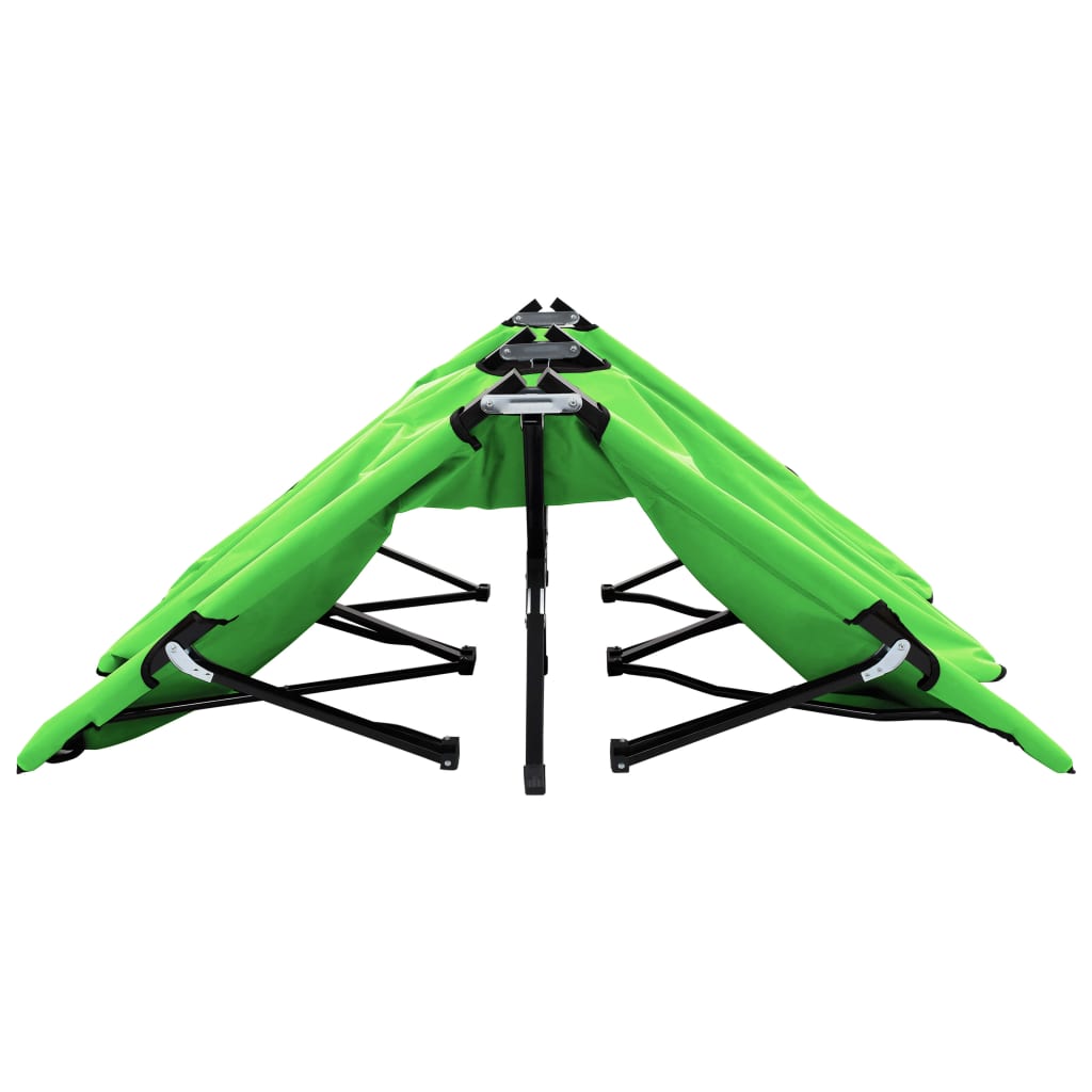 Sun Lounger | Green | 600 D Polyester, Powder-coated Steel | Double