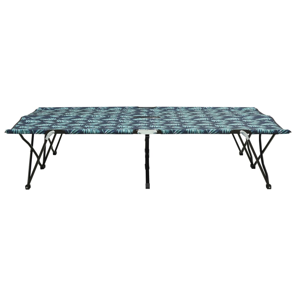 Two Person Folding Sun Lounger Leaf Print Steel