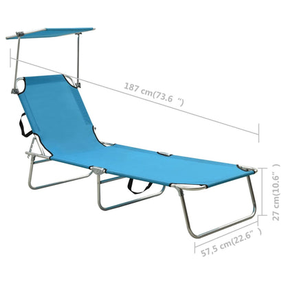 Sun Lounger | Blue | Aluminium frame, 600D polyester fabric | Standard