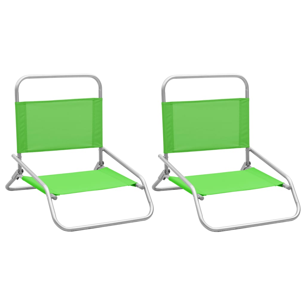 Beach Chair | Set of 2 | Green | Oxford fabric with PE coating, steel