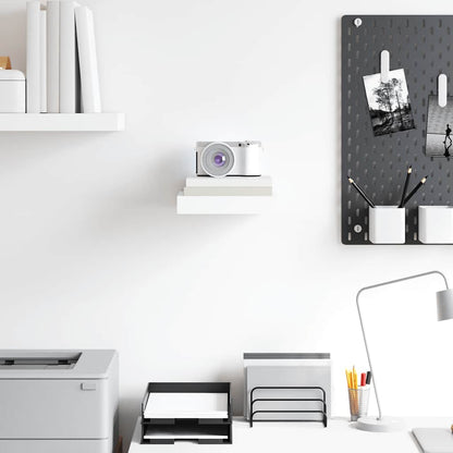 Floating Wall Shelf High Gloss White 23x23.5x3.8 cm MDF