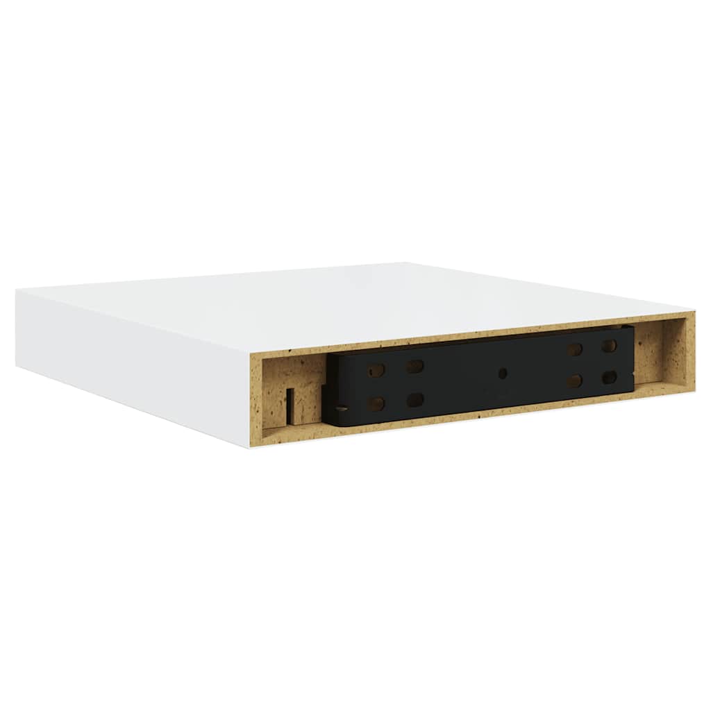 Floating Wall Shelf High Gloss White 23x23.5x3.8 cm MDF