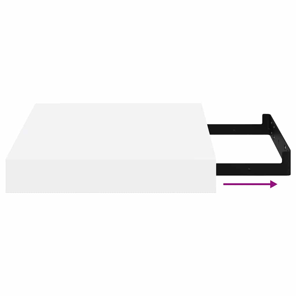 Floating Wall Shelf High Gloss White 23x23.5x3.8 cm MDF