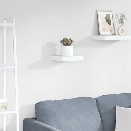 Floating Wall Shelf High Gloss White 23x23.5x3.8 cm MDF