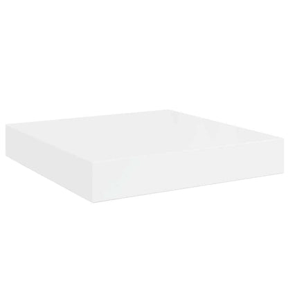 Floating Wall Shelves 2 pcs High Gloss White 23x23.5x3.8 cm MDF