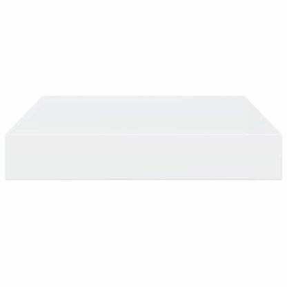 Floating Wall Shelves 2 pcs High Gloss White 23x23.5x3.8 cm MDF