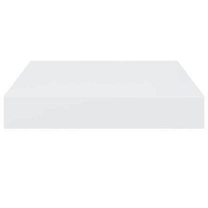 Floating Wall Shelves 2 pcs High Gloss White 23x23.5x3.8 cm MDF