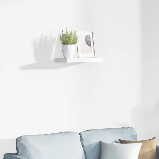 Floating Wall Shelf High Gloss White 40x23.5x3.8 cm MDF
