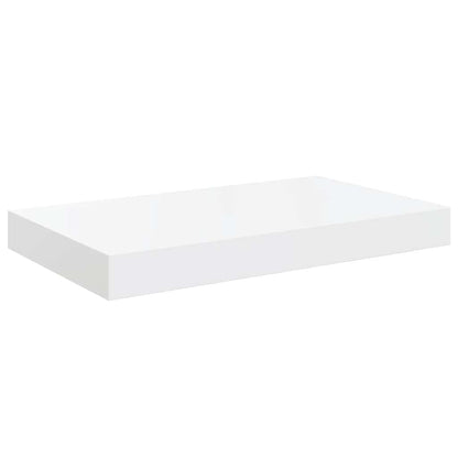 Floating Wall Shelves 2 pcs High Gloss White 40x23.5x3.8 cm MDF