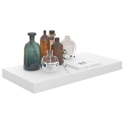 Floating Wall Shelf High Gloss White 50x23x3.8 cm MDF