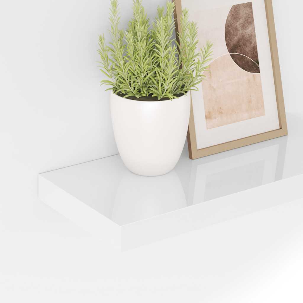 Floating Wall Shelf High Gloss White 50x23.5x3.8 cm MDF