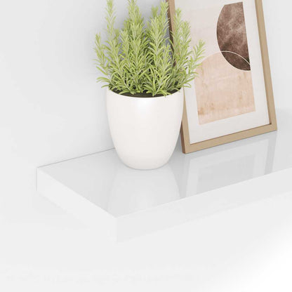 Floating Wall Shelf High Gloss White 50x23.5x3.8 cm MDF