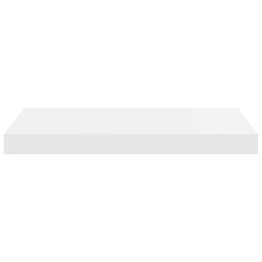 Floating Wall Shelves 2 pcs High Gloss White 50x23x3.8 cm MDF