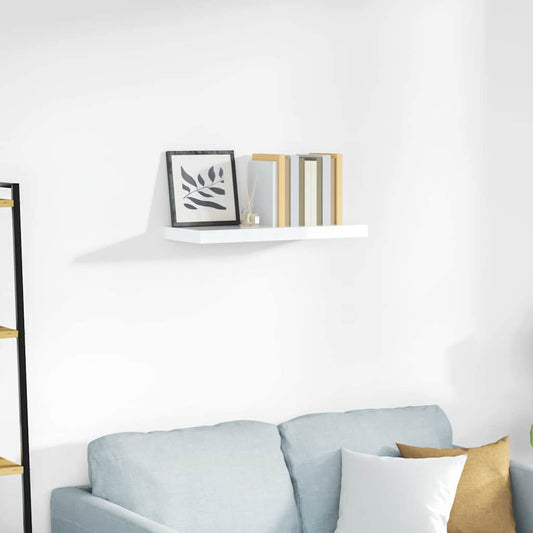 Floating Wall Shelf High Gloss White 60x23.5x3.8 cm MDF