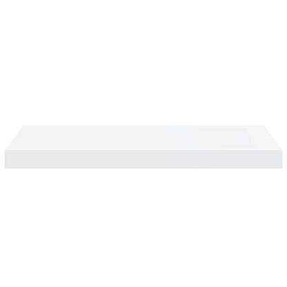 Floating Wall Shelves 2 pcs High Gloss White 60x23.5x3.8 cm MDF