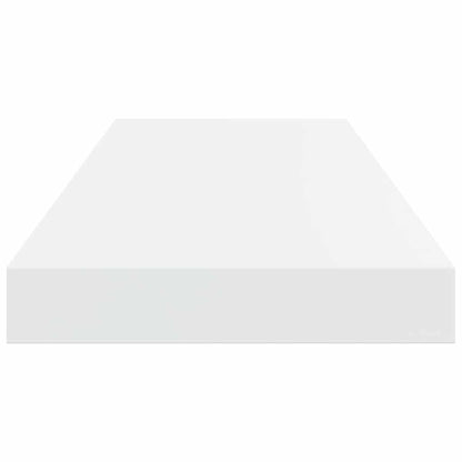 Floating Wall Shelves 2 pcs High Gloss White 60x23.5x3.8 cm MDF