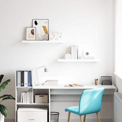 Floating Wall Shelves 2 pcs High Gloss White 80x23.5x3.8 cm MDF