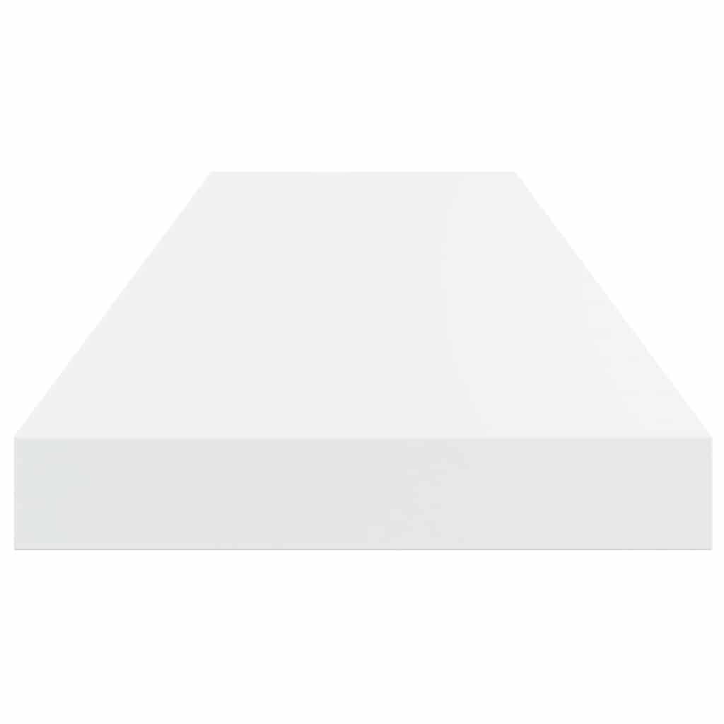 Floating Wall Shelves 2 pcs High Gloss White 80x23.5x3.8 cm MDF
