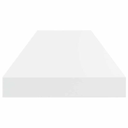 Floating Wall Shelves 2 pcs High Gloss White 80x23.5x3.8 cm MDF