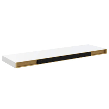 Floating Wall Shelves 2 pcs High Gloss White 80x23.5x3.8 cm MDF