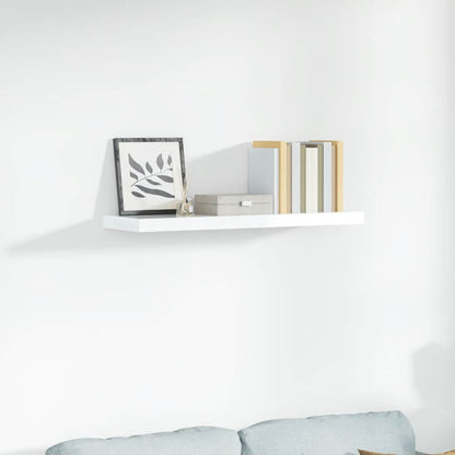 Floating Wall Shelf High Gloss White 90x23.5x3.8 cm MDF