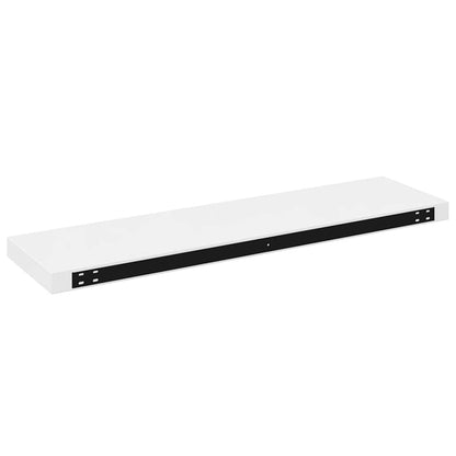 Floating Wall Shelves 2 pcs High Gloss White 90x23.5x3.8 cm MDF