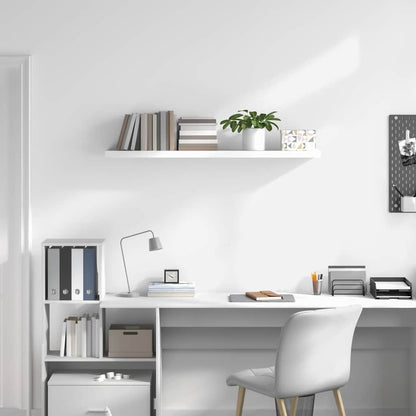 Floating Wall Shelf High Gloss White 120x23.5x3.8 cm MDF
