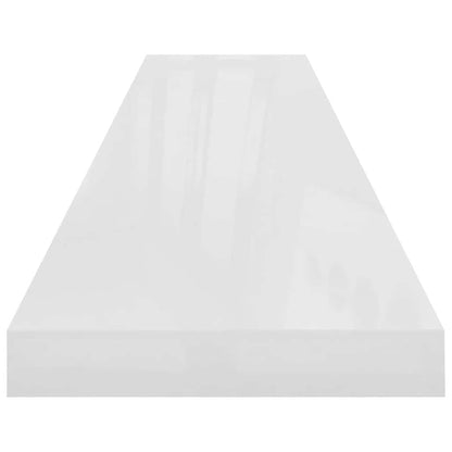 Floating Wall Shelf High Gloss White 120x23.5x3.8 cm MDF