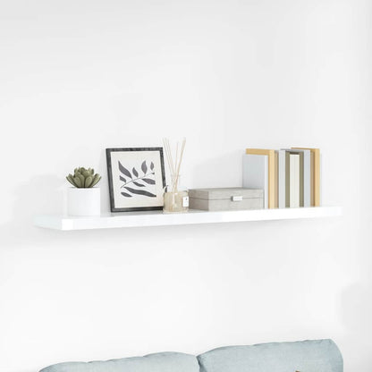 Floating Wall Shelf High Gloss White 120x23.5x3.8 cm MDF