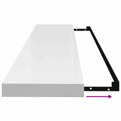 Floating Wall Shelves 4 pcs High Gloss White 120x23.5x3.8cm MDF
