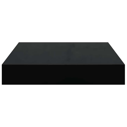 Floating Wall Shelf High Gloss Black 23x23.5x3.8 cm MDF
