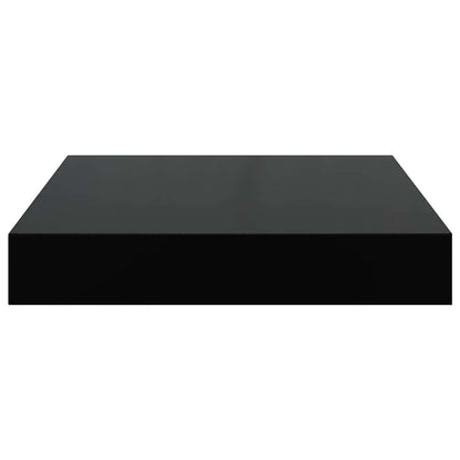Floating Wall Shelf High Gloss Black 23x23.5x3.8 cm MDF