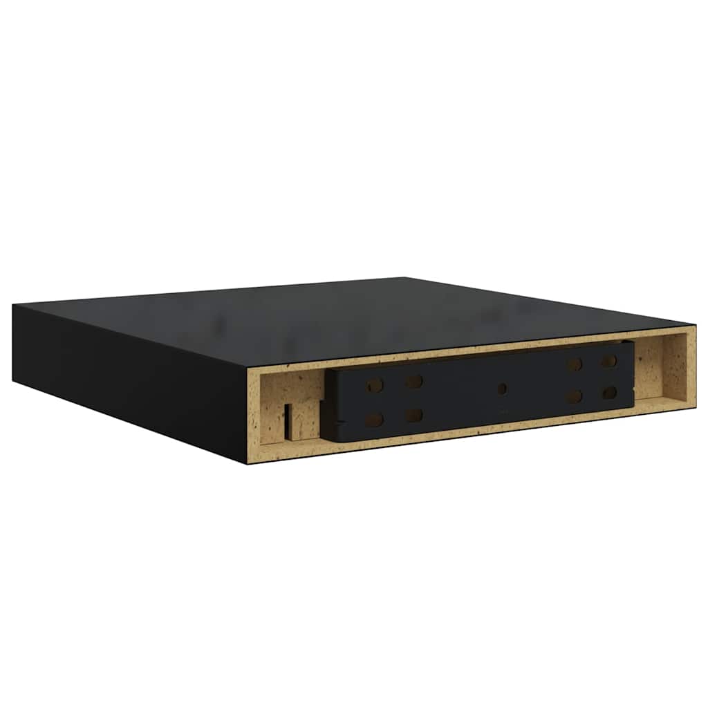 Floating Wall Shelf High Gloss Black 23x23.5x3.8 cm MDF