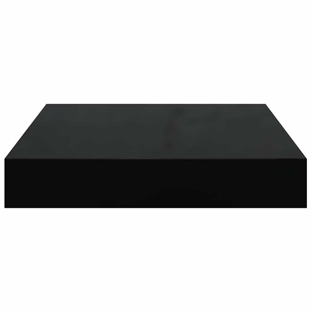 Floating Wall Shelves 4 pcs High Gloss Black 23x23.5x3.8 cm MDF