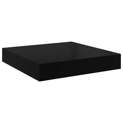Floating Wall Shelves 4 pcs High Gloss Black 23x23.5x3.8 cm MDF