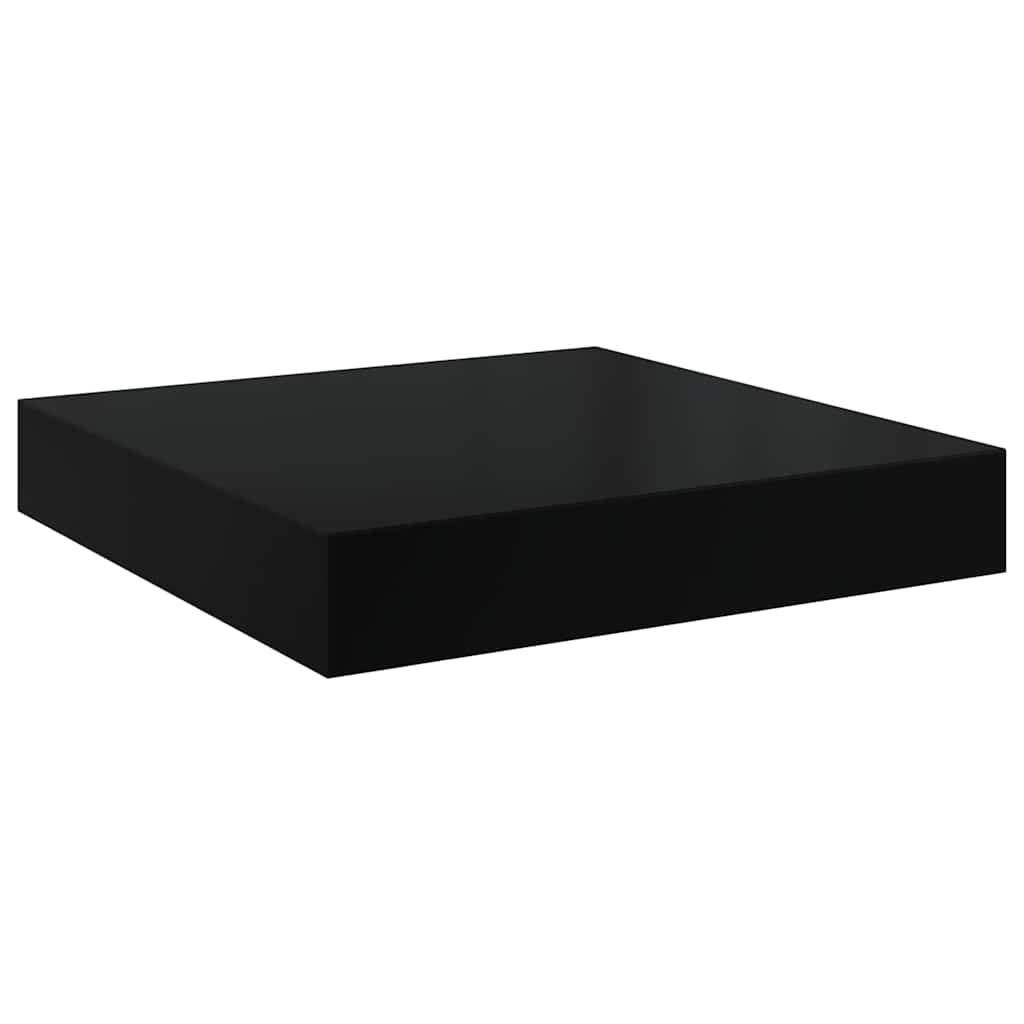 Floating Wall Shelves 4 pcs High Gloss Black 23x23.5x3.8 cm MDF