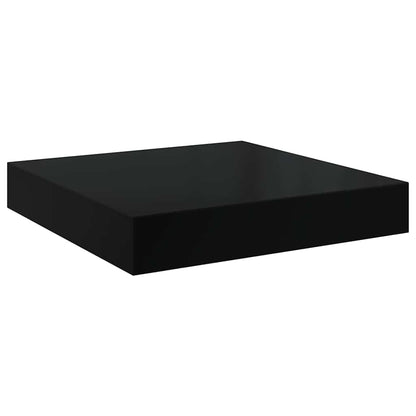 Floating Wall Shelves 4 pcs High Gloss Black 23x23.5x3.8 cm MDF