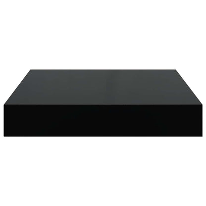Floating Wall Shelves 4 pcs High Gloss Black 23x23.5x3.8 cm MDF