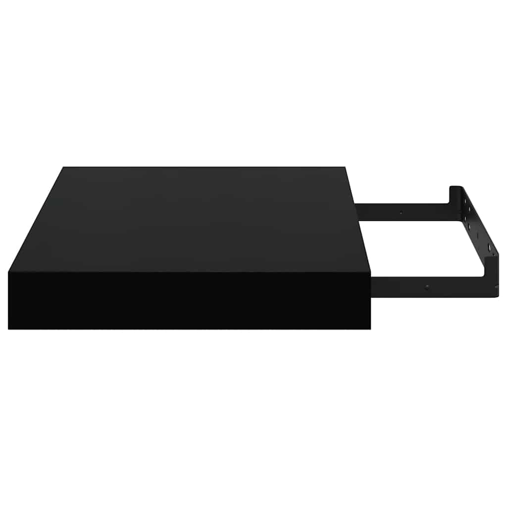 Floating Wall Shelves 4 pcs High Gloss Black 23x23.5x3.8 cm MDF