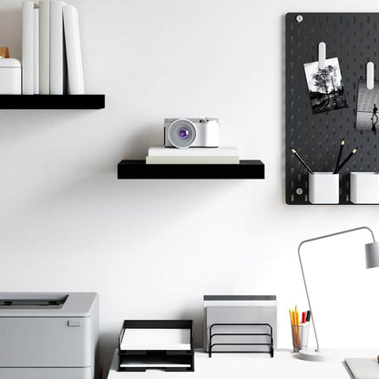 Floating Wall Shelf High Gloss Black 40x23x3.8 cm MDF