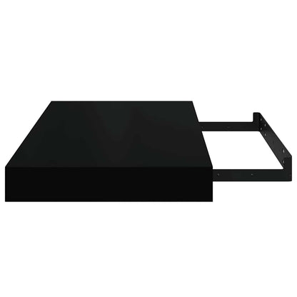 Floating Wall Shelf High Gloss Black 40x23x3.8 cm MDF