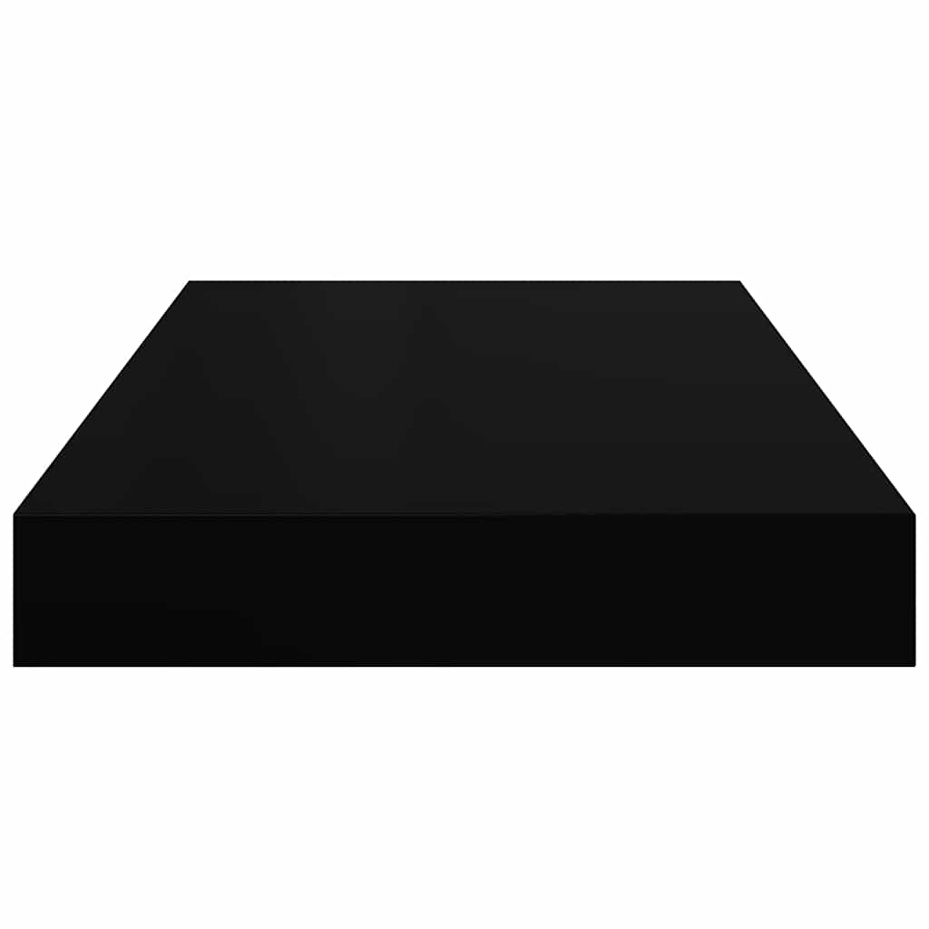 Floating Wall Shelves 2 pcs High Gloss Black 40x23.5x3.8 cm MDF