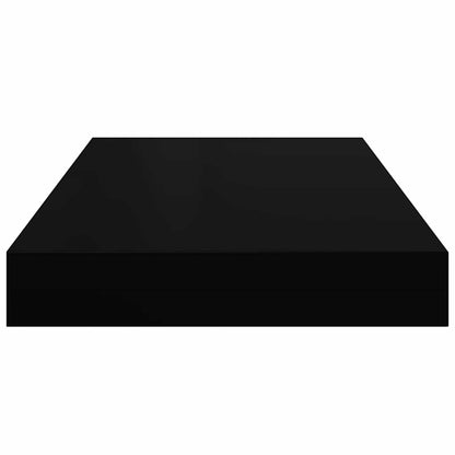 Floating Wall Shelves 2 pcs High Gloss Black 40x23x3.8 cm MDF