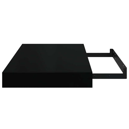 Floating Wall Shelves 2 pcs High Gloss Black 40x23x3.8 cm MDF