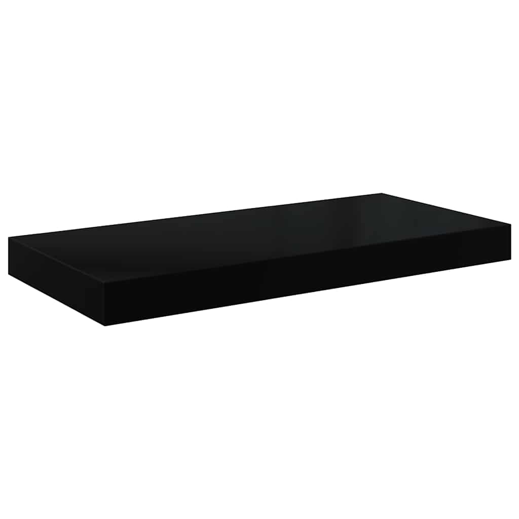 Floating Wall Shelf High Gloss Black 50x23.5x3.8 cm MDF
