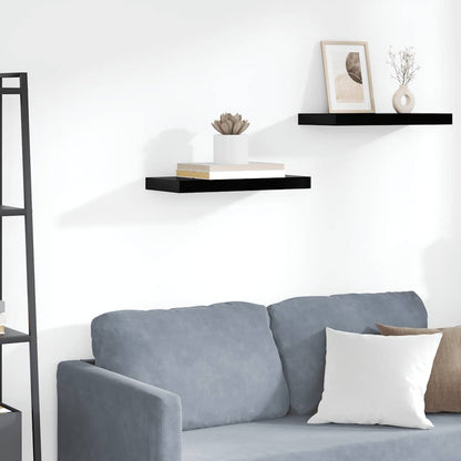 Floating Wall Shelf High Gloss Black 50x23x3.8 cm MDF